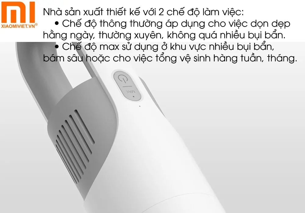 Máy hút bụi cầm tay Xiaomi MI Vacuum Cleaner Light - MJWXCQ03DV 2 chế độ, đáp ứng mọi nhu cầu làm sạch