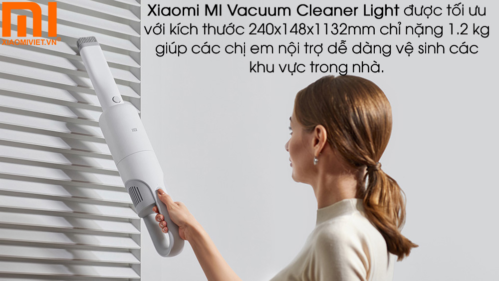 Máy hút bụi cầm tay Xiaomi MI Vacuum Cleaner Light - MJWXCQ03DV Thiết kế nhỏ gọn, trọng lượng 1.2kg