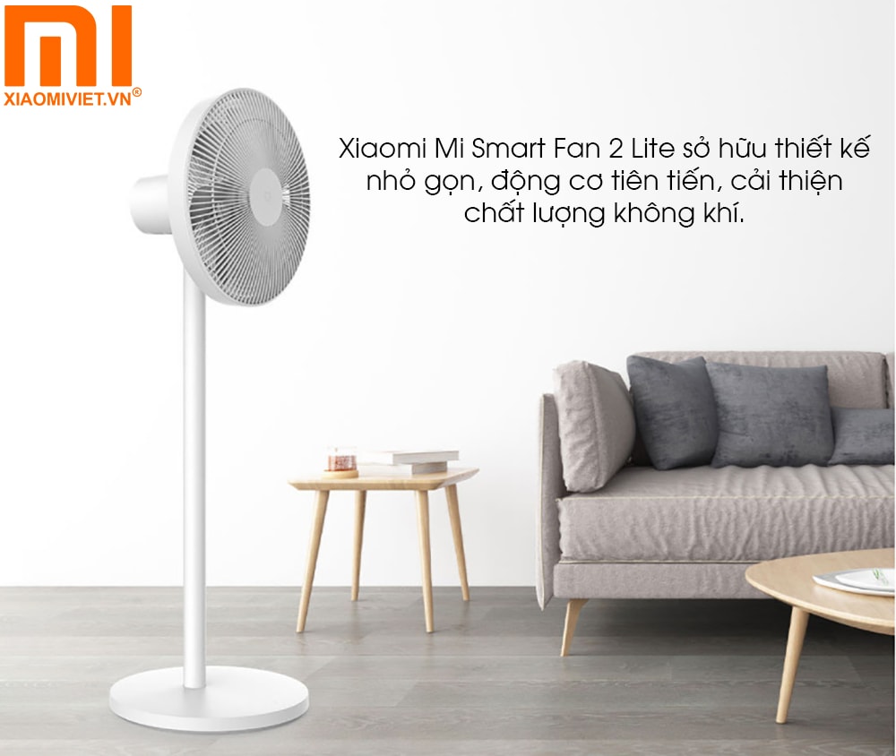 Quạt đứng thông minh Xiaomi Mi Smart Fan 2 Lite (Bản Quốc Tế) Xiaomi Mi Smart Fan 2 Lite sở hữu thiết kế nhỏ gọn, động cơ tiên tiến