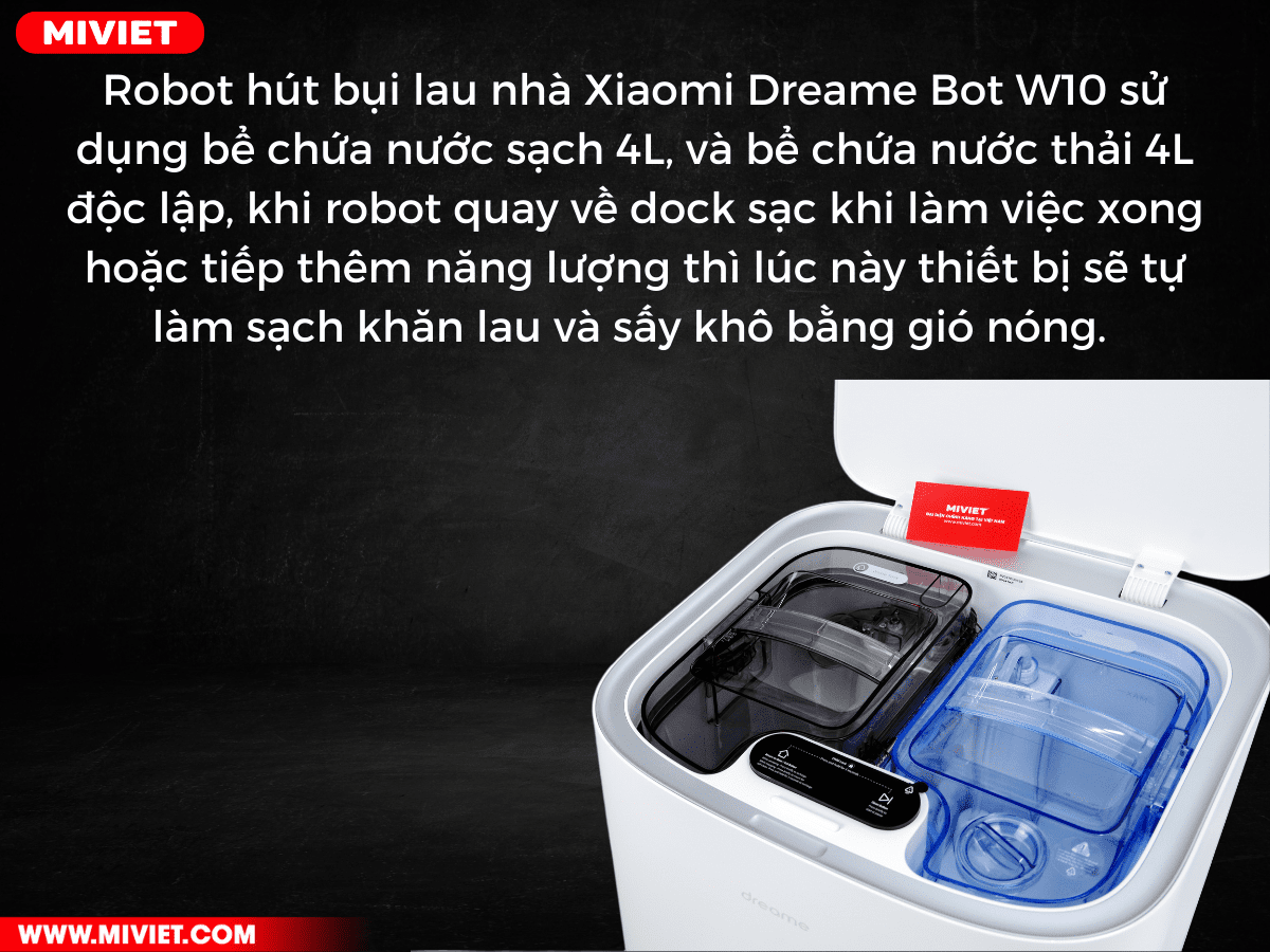 Làm sạch và sấy khô khăn lau tại dock sạc