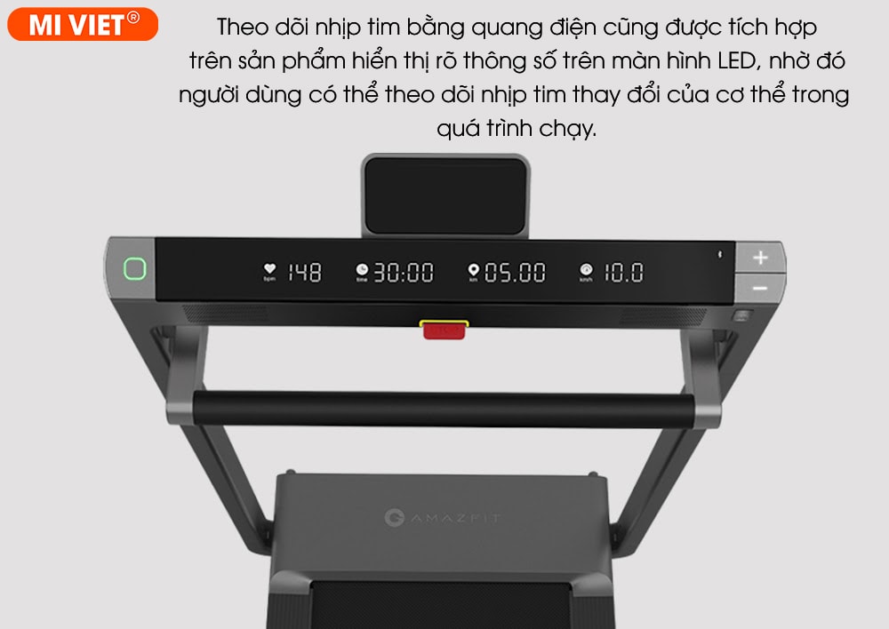 Máy chạy bộ thông minh Amazfit AirRun - Bản quốc tế Theo dõi nhịp tim trong quá trình luyện tập
