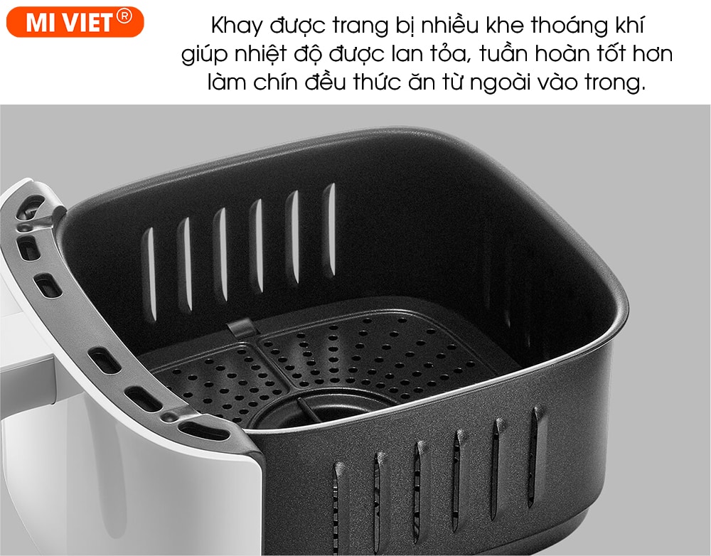 Nồi chiên không dầu Xiaomi Mi Smart Air Fryer 3.5L (Trắng) Chất liệu cao cấp với các lỗ thoáng khí
