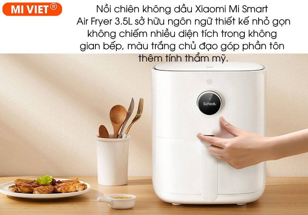 Nồi chiên không dầu Xiaomi Mi Smart Air Fryer 3.5L (Trắng) Thiết kế thân thiện đảm bảo an toàn