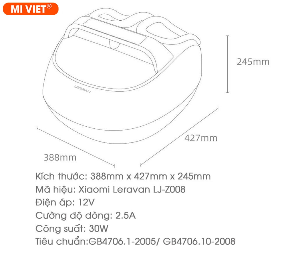 Máy massage chân bấm huyệt Xiaomi Leravan LJ-ZJ008 - Chính Hãng Chi tiết máy massage chân Xiaomi Leravan LJ-ZJ008