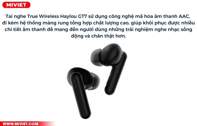 Tai nghe Bluetooth True Wireless Haylou GT7 GT7 nhỏ gọn chỉ với 3.9g