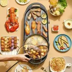 Bếp lẩu nướng đa năng 2 trong 1 Liven SK-J6860 (1)