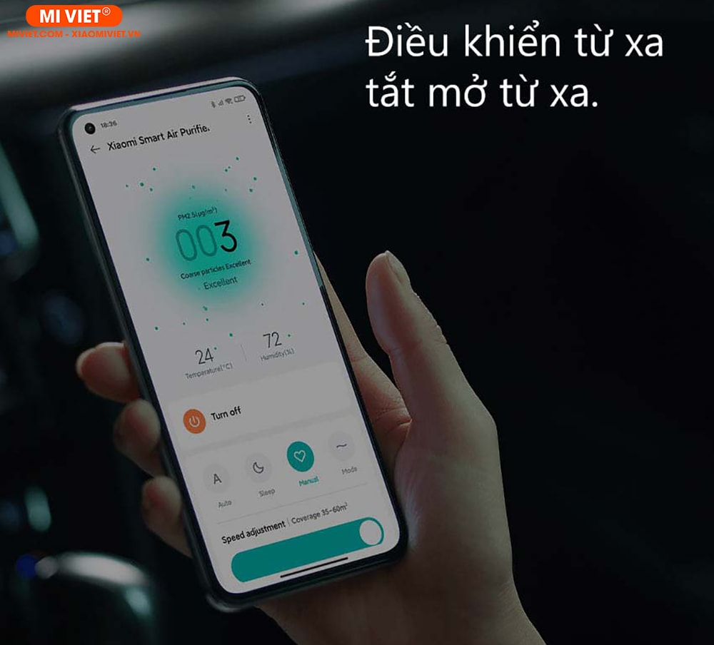 Máy Lọc Không Khí Xiaomi Mi Air Purifier 4 Kết nối điều khiển từ xa qua ứng dụng Mi Home