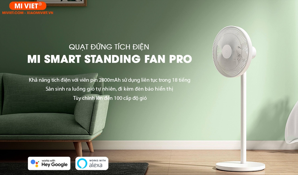 Quạt đứng tích điện Mi Smart Standing Fan Pro - Bản quốc tế Quạt đứng tích điện Mi Smart Standing Fan Pro
