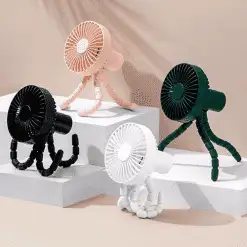 Quạt Mini Tích Điện Chân Bạch Tuộc ZOLELE (1)