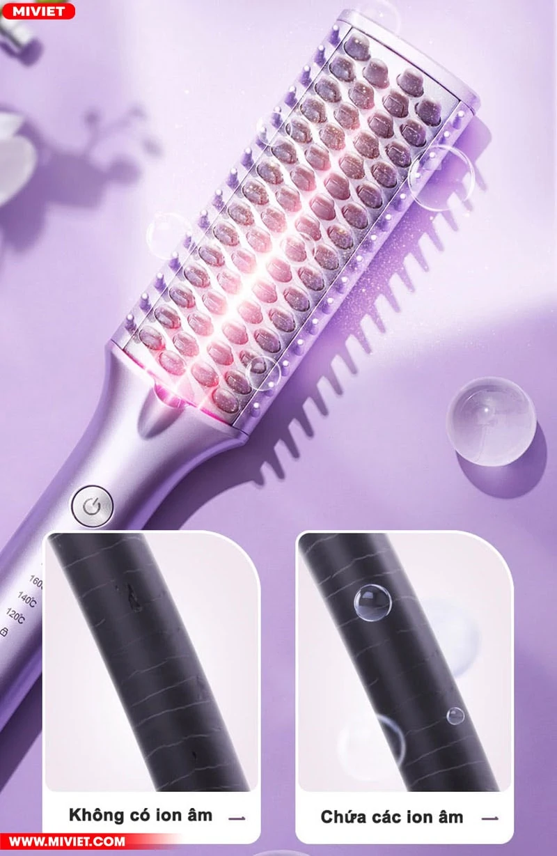 Sản sinh ion âm, làm mềm tóc