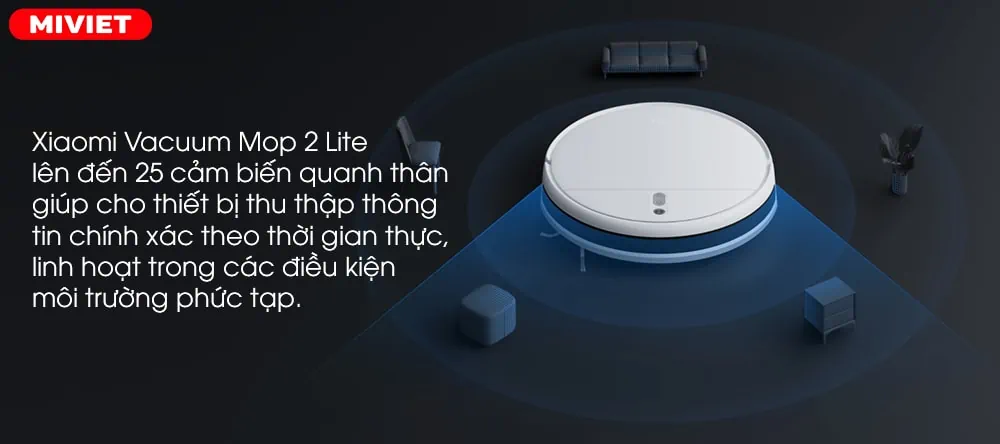 Robot hút bụi lau nhà Vacuum Mop 2 Lite - Quốc Tế 25 cảm biến quanh thân