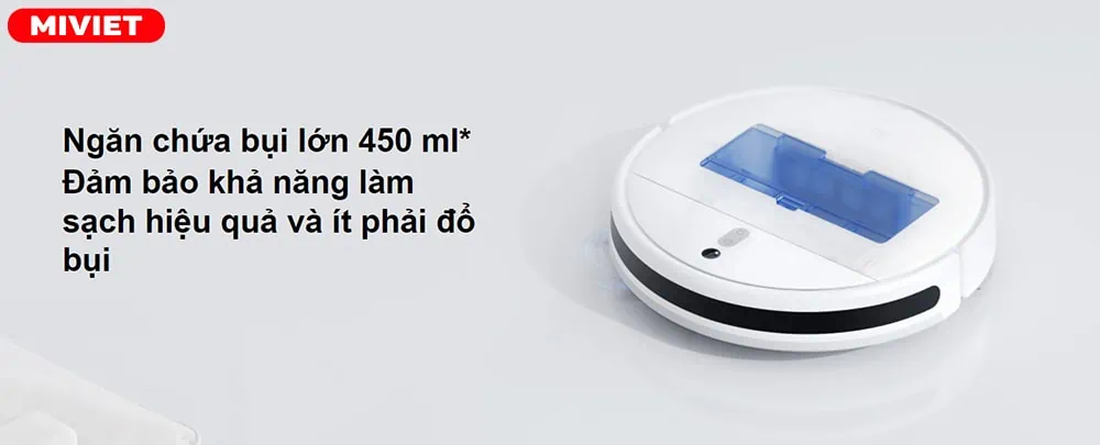 Robot hút bụi lau nhà Vacuum Mop 2 Lite - Quốc Tế Hộp bụi có dung tích 450ml đảm bảo sức chứa cho 5 – 7 ngày làm việc