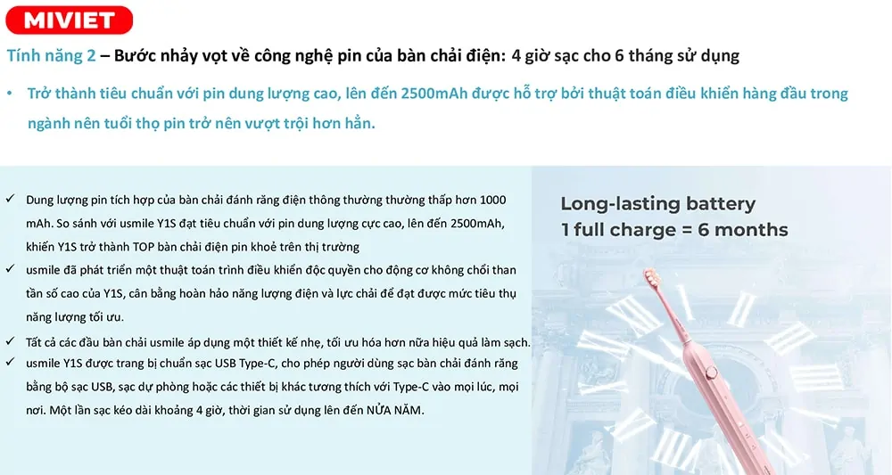 4 giờ sạc cho 6 tháng sử dụng