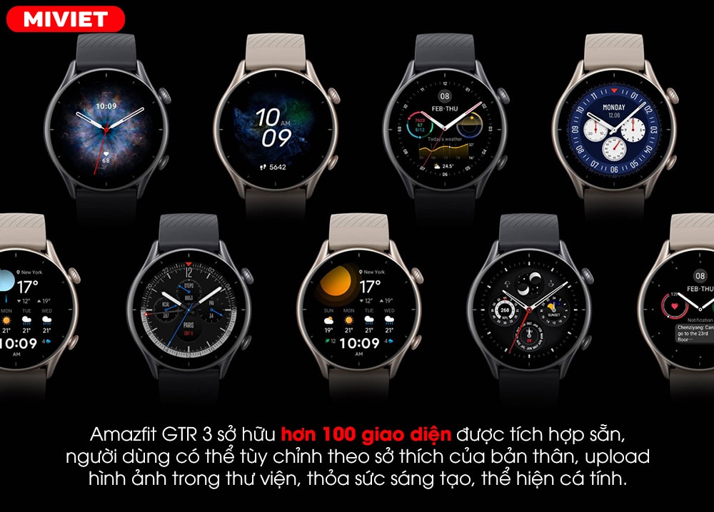 Đồng hồ thông minh Amazfit GTR 3 Hơn 100 giao diện được tích hợp