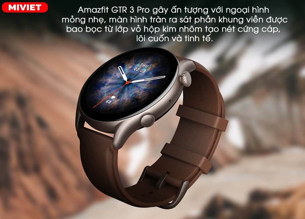 Đồng hồ thông minh Amazfit GTR 3 Pro Amazfit GTR 3 Pro gây ấn tượng với ngoại hình mỏng nhẹ