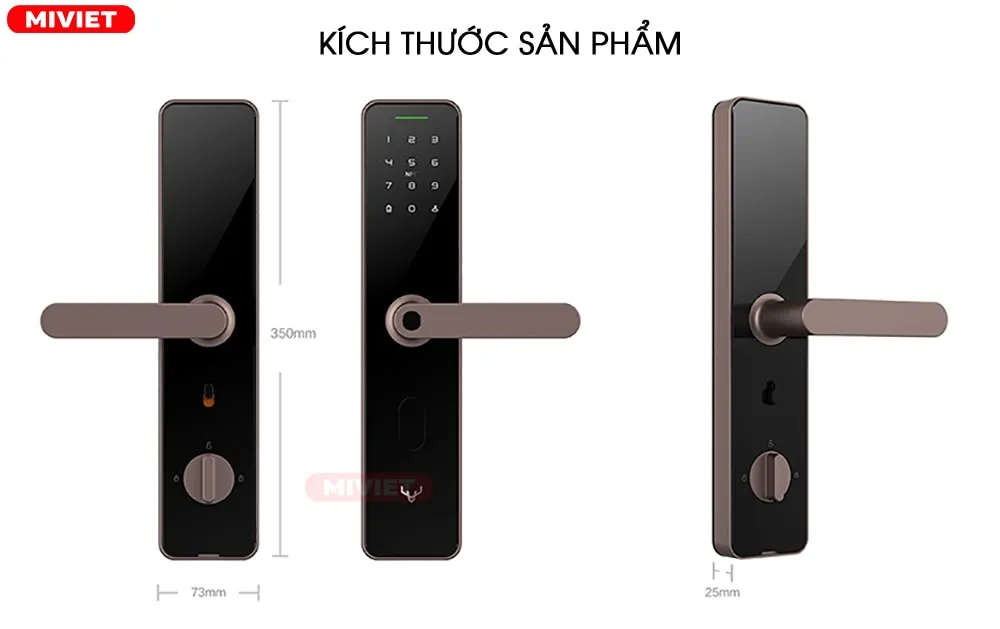 Kích thước khóa cửa Lockin Smart Lock X1