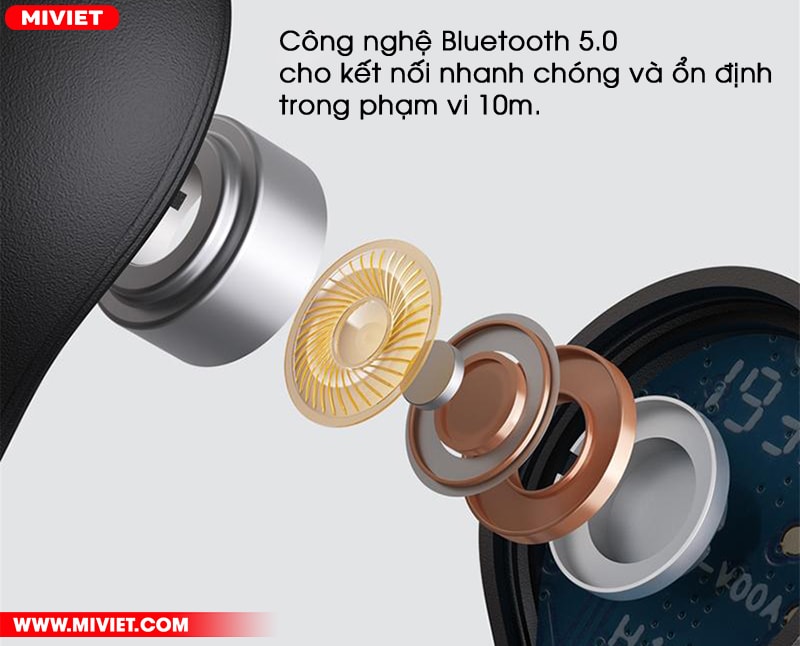 Tai nghe không dây Aukey EP-T21 Công nghệ Bluetooth 5.0 nhanh chóng, ổn định