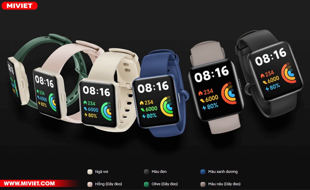 Đồng hồ thông minh Redmi Watch 2 Lite - Bản quốc tế Đa dạng màu sắc tự do thể hiện cá tính
