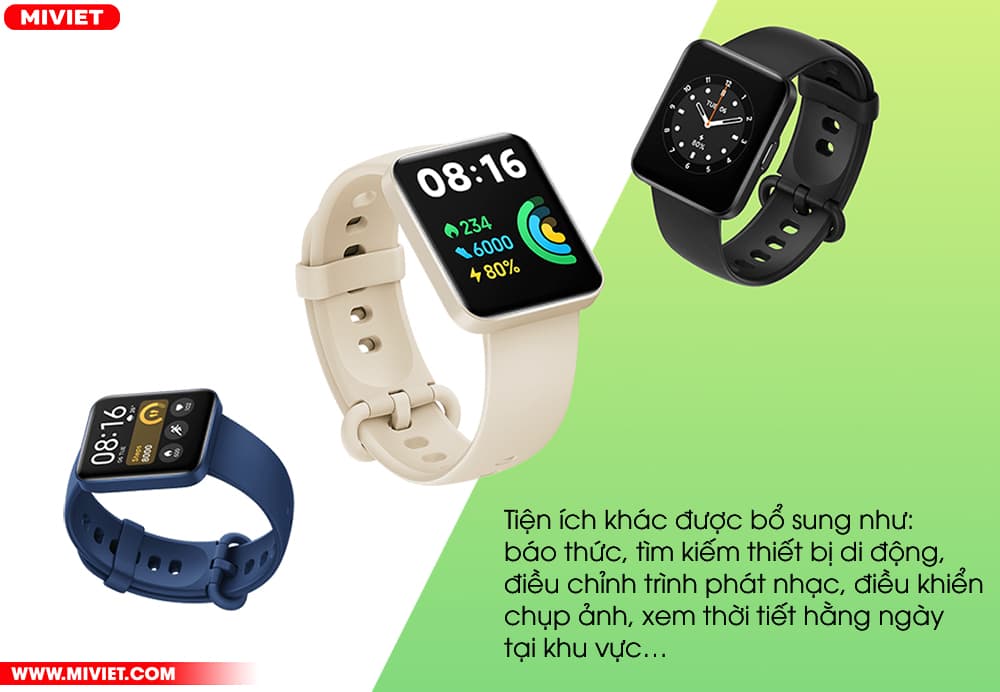 Đồng hồ thông minh Redmi Watch 2 Lite - Bản quốc tế Một số tính năng khác được tích hợp trên Redmi Watch 2 Lite