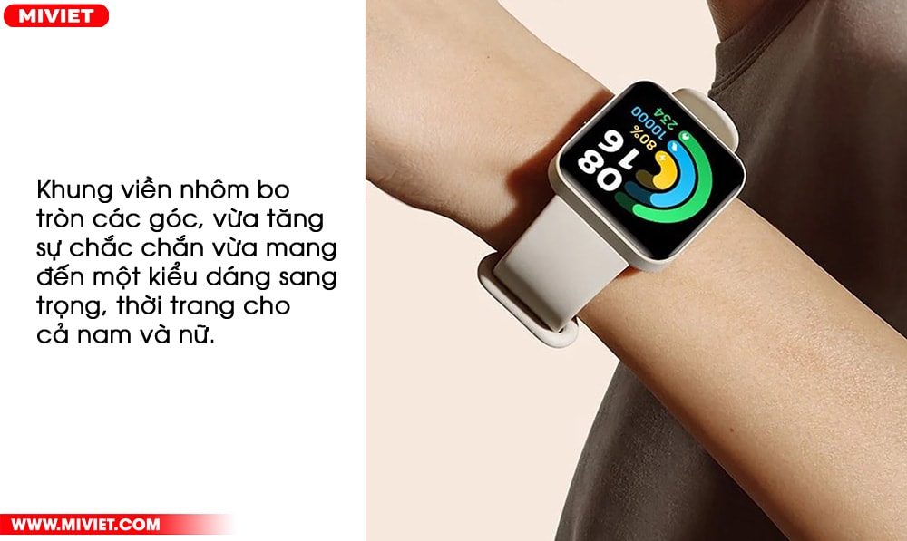Đồng hồ thông minh Redmi Watch 2 Lite - Bản quốc tế Thiết kế bo cong các cạnh viền đầy tinh tế