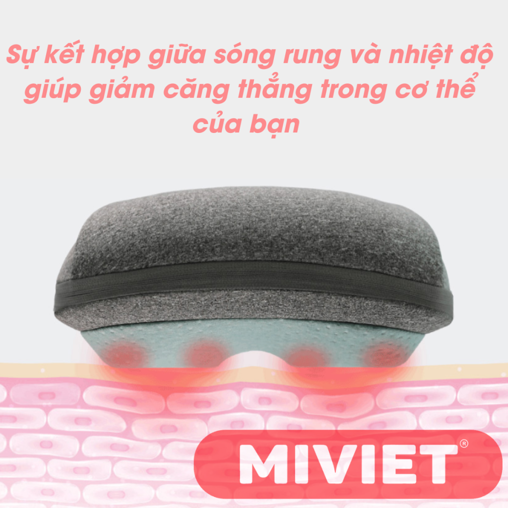 Gối massage nhiệt Xiaomi Leravan LF-YK006 kết hợp giữa sóng rung và nhiệt độ nóng tăng hiệu quả massage 