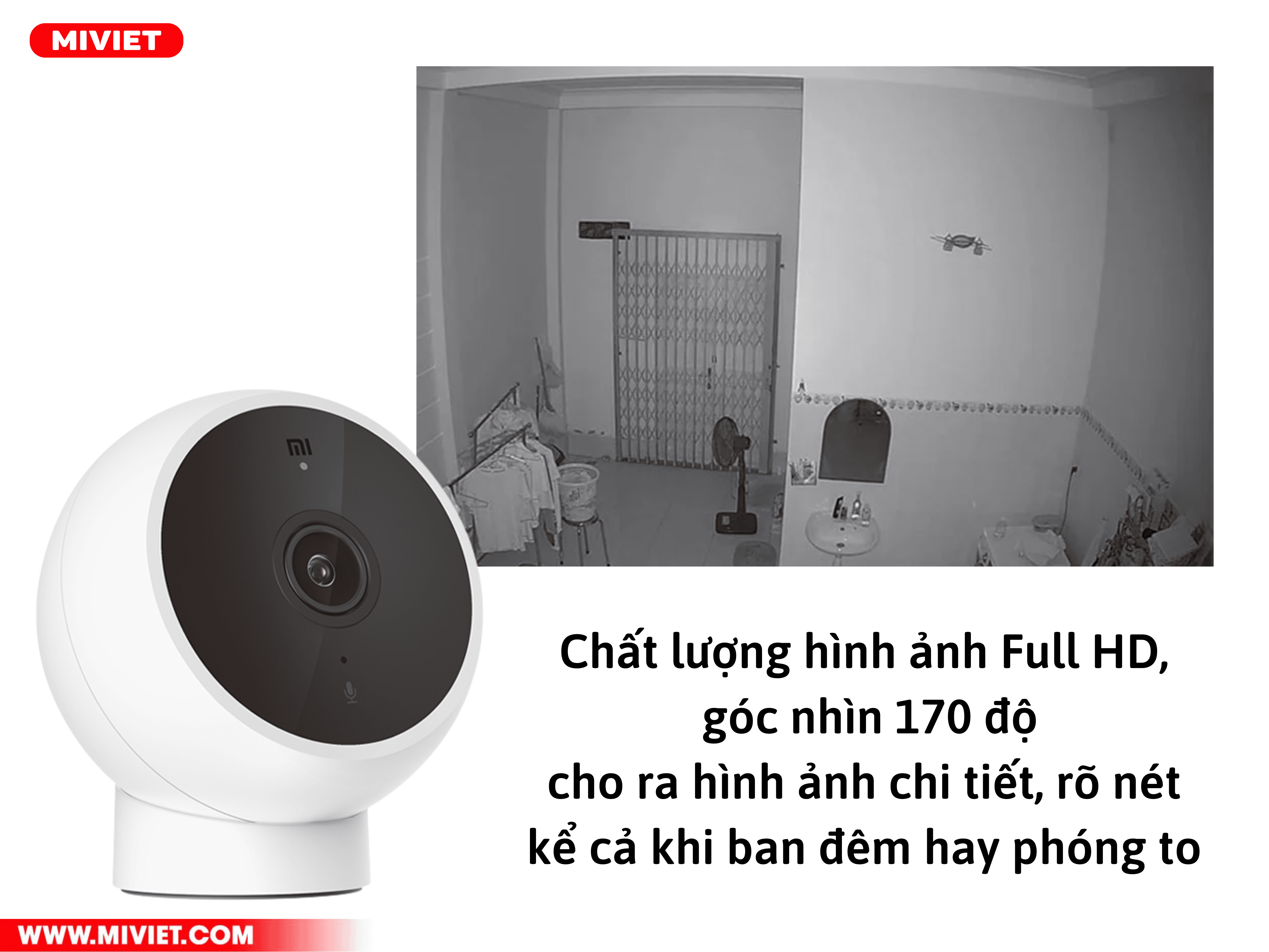 Camera Xiaomi Mi Home 2K cho hình ảnh Full HD, góc nhìn bao phủ rộng 