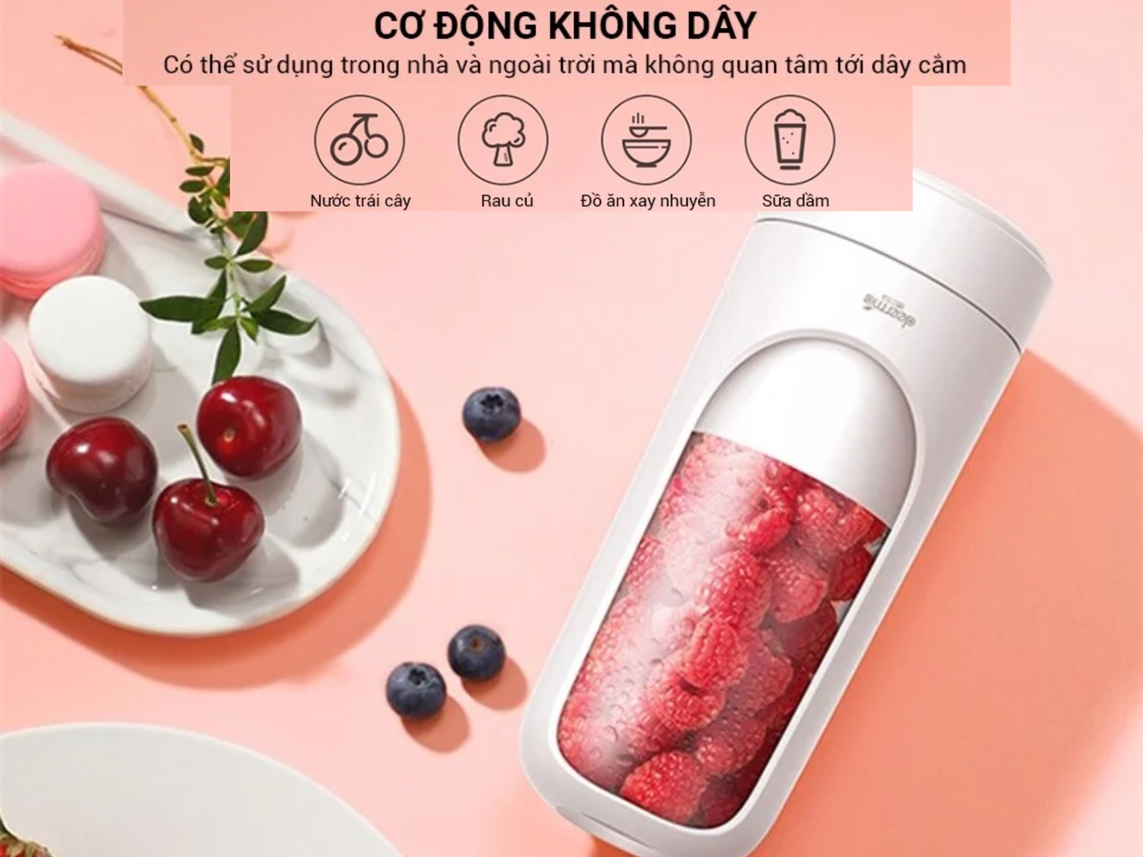 Máy xay sinh tố cầm tay không dây Deerma DEM-NU30 DEM-NU30 không dây tiện lợi mang đi du lịch