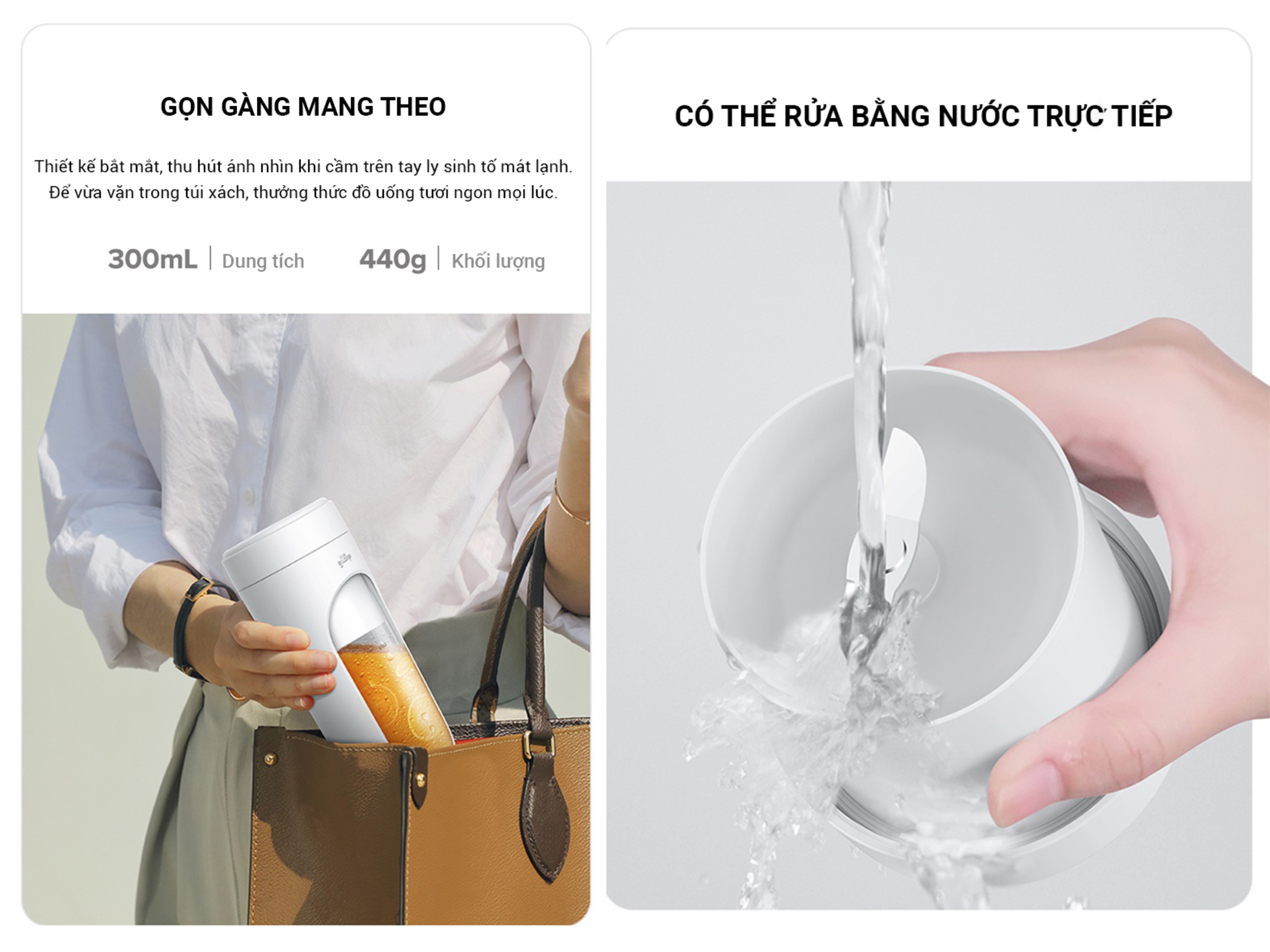 Máy xay sinh tố cầm tay không dây Deerma DEM-NU30 NU30 vệ sinh dễ dàng