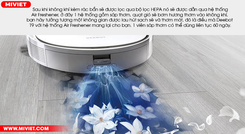 Robot hút bụi lau nhà Ecovacs Deebot T9 Air Freshener khử mùi thanh lọc làm thơm không khí