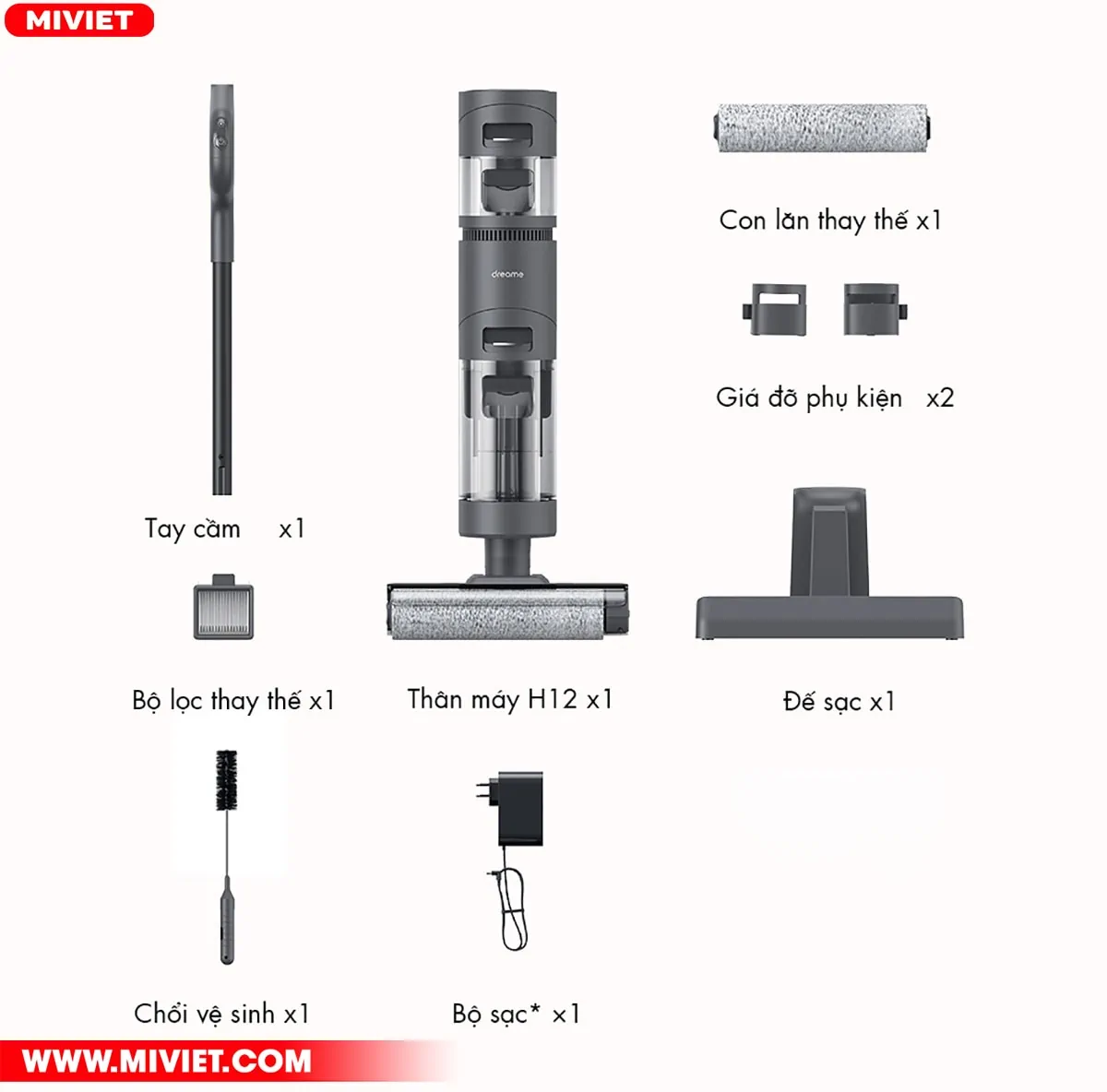 Bộ sản phẩm đầy đủ Dreame H12
