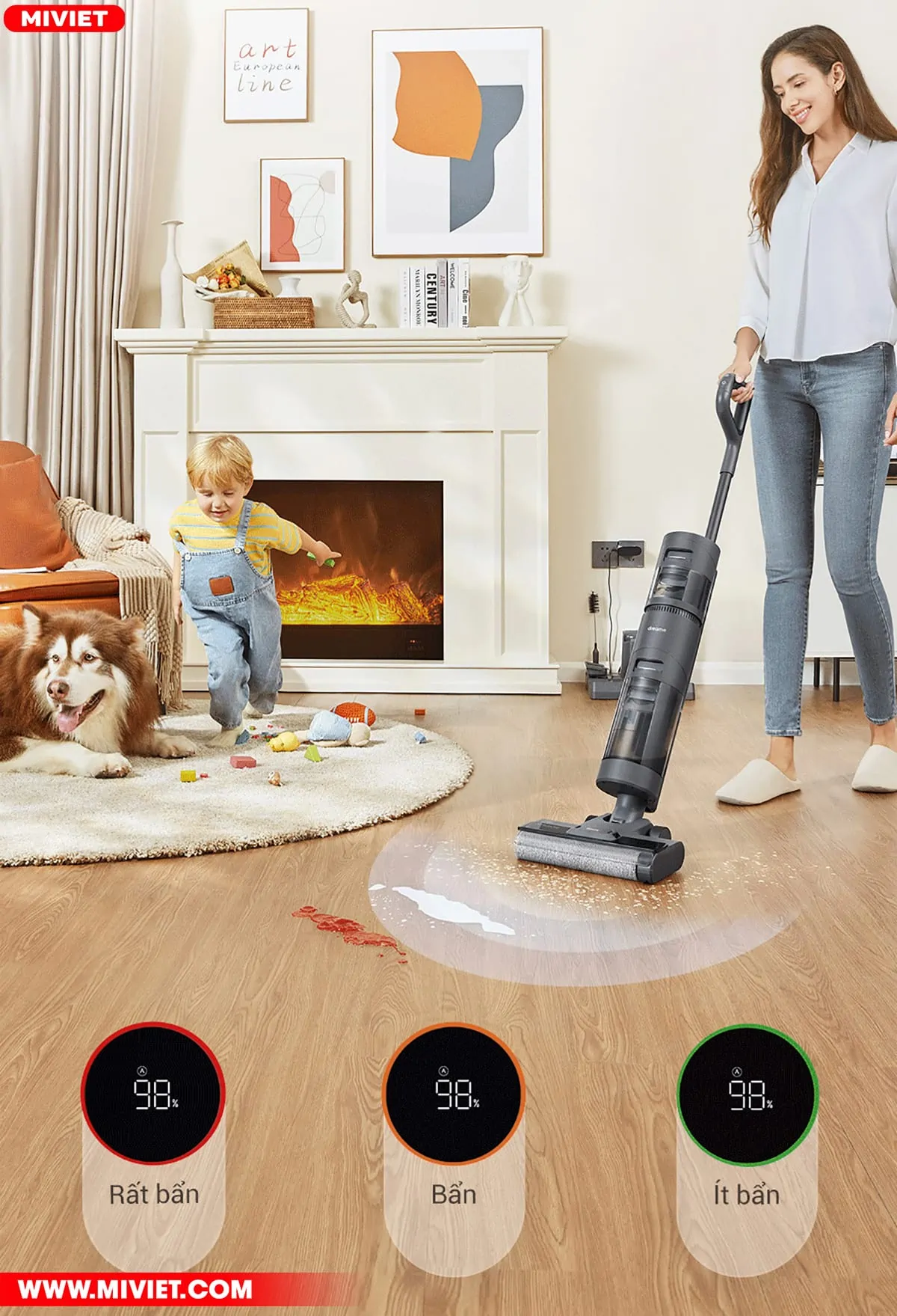 Cảm biến thông minh, nhận diện mật độ chất bẩn trên sàn