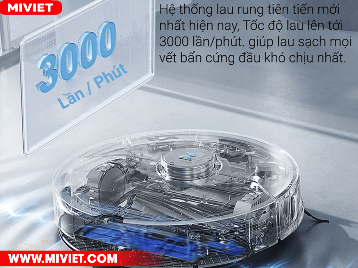 Công nghệ lau được nâng cấp với tần số 3000 lần trên phút
