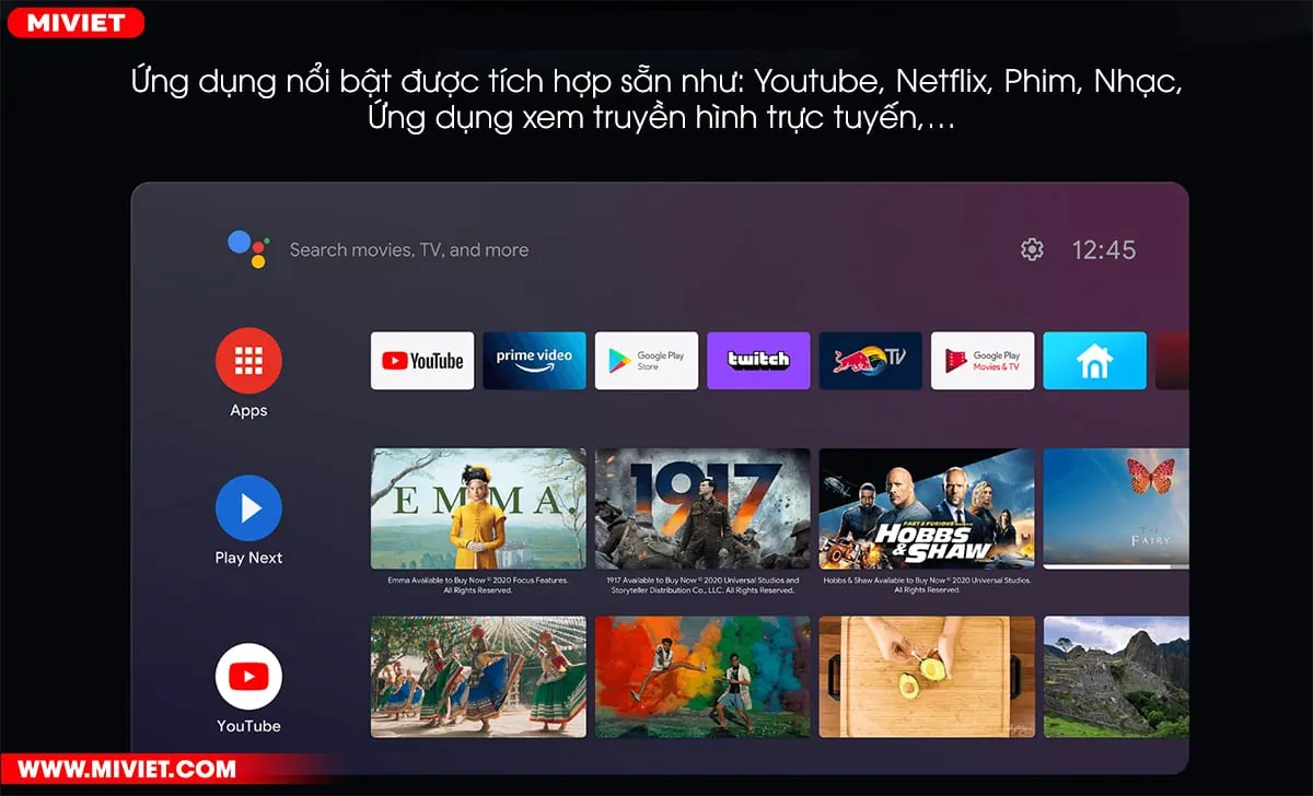 Smart Tivi Xiaomi A2 được tích hợp Android TV