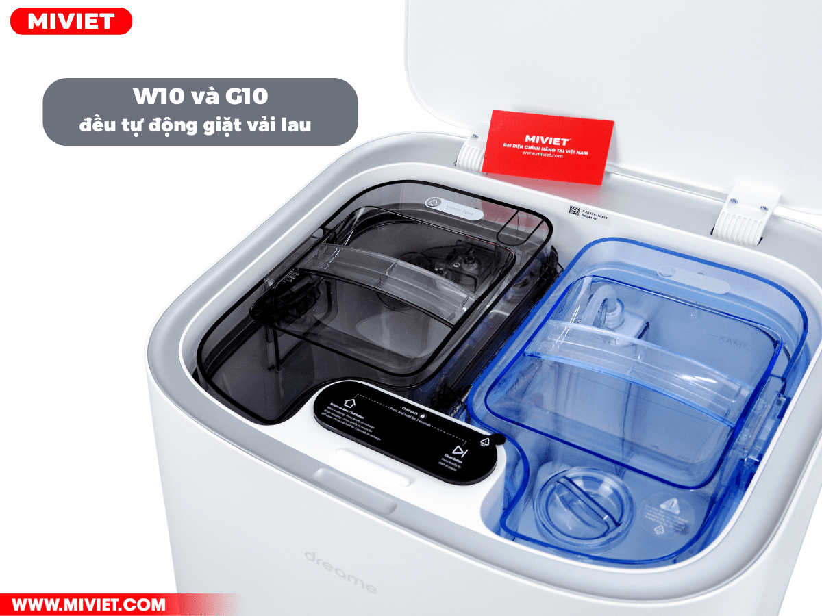 So sánh robot hút bụi Dreame W10 và Roborock G10 W10 và G10 đều có tính năng tự giặt vải lau