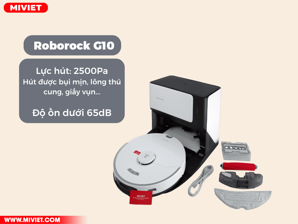 So sánh robot hút bụi Dreame W10 và Roborock G10 So sánh robot hút bụi Dreame W10 và Roborock G10