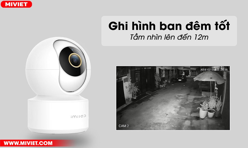 Quan sát vào ban đêm tốt hơn với tầm nhìn 12m