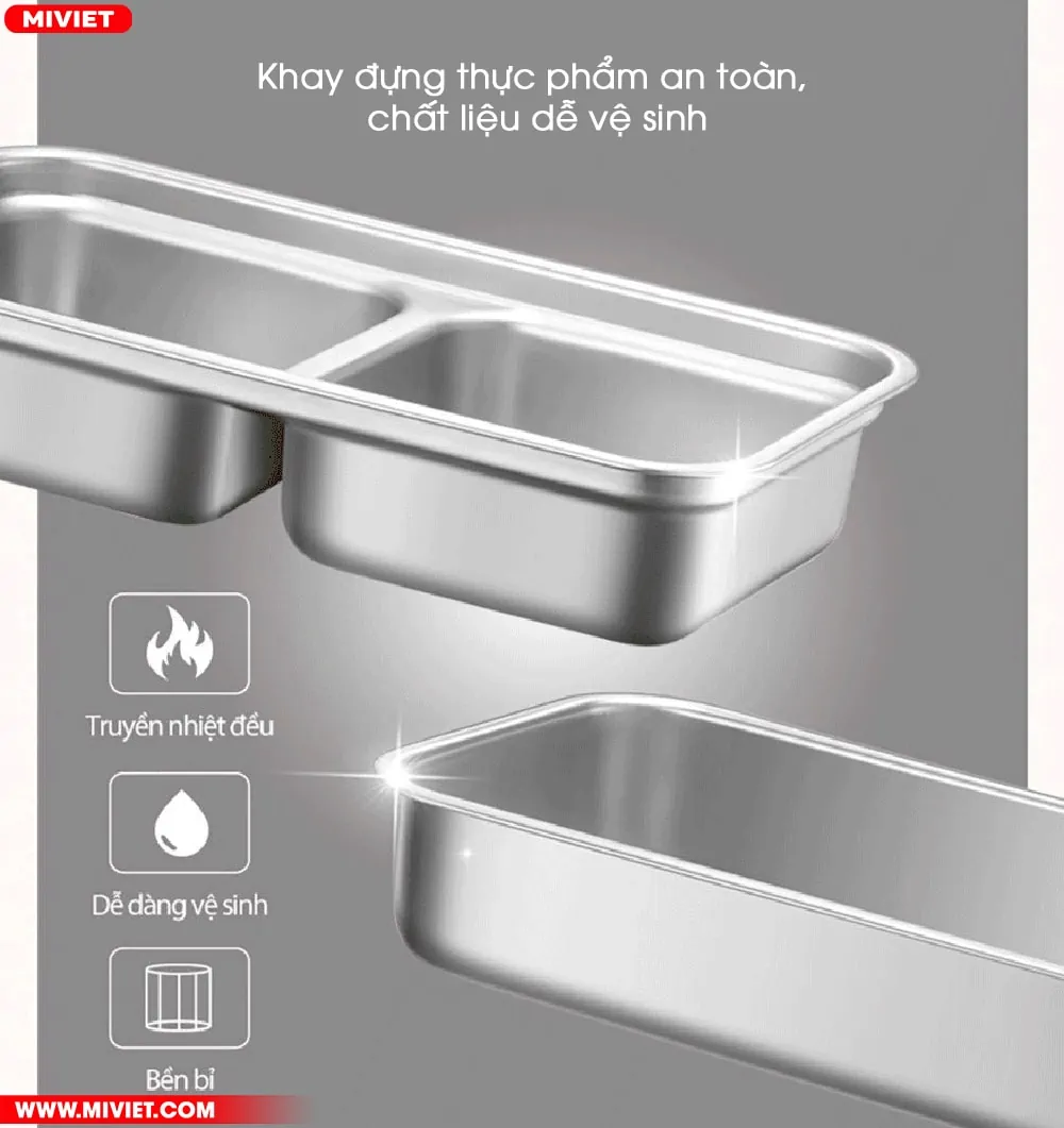 Chất liệu khay đựng bằng inox 304 không gỉ