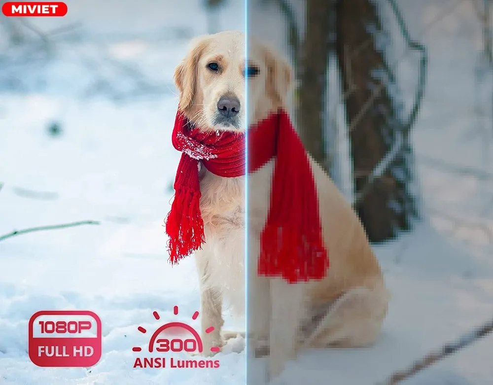 Máy chiếu Vimgo P10 Full HD - 2022 Vimgo P10 có độ phân giải Full HD, hỗ trợ phát video 4K