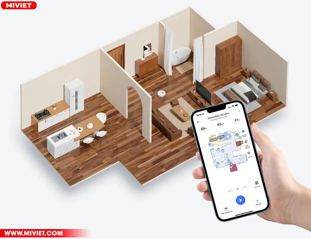Robot hút bụi lau nhà Dreame L10S Ultra - Quốc Tế - Bản Tiêu Chuẩn Điều khiển dễ dàng thông qua App Mihome hoặc Dreame Home