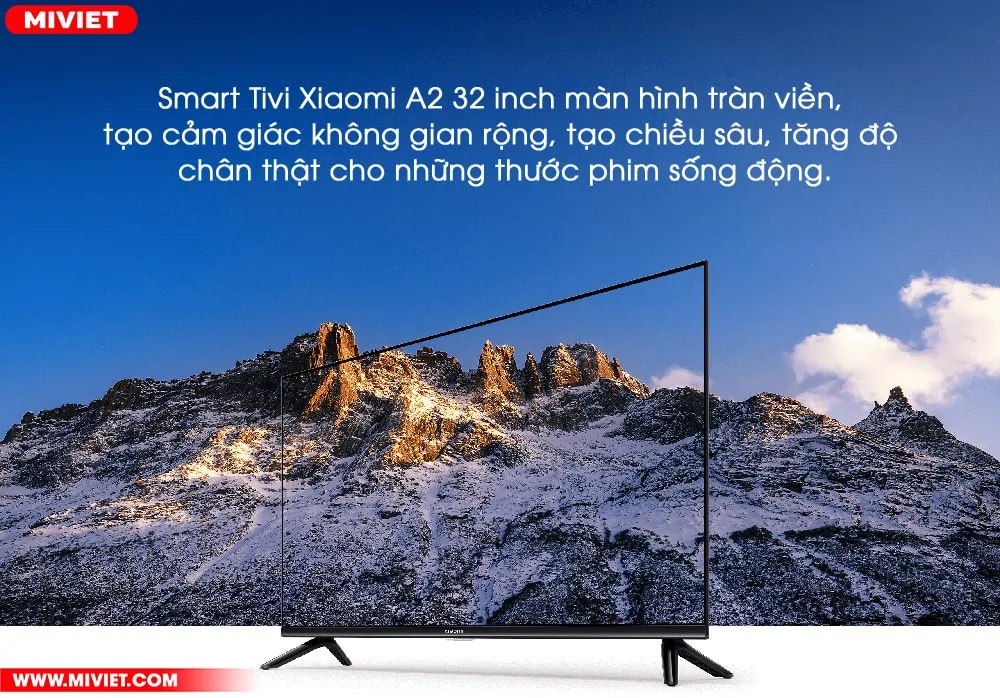 Kích thước 32 inch, màn hình tràn viền khung kim loại