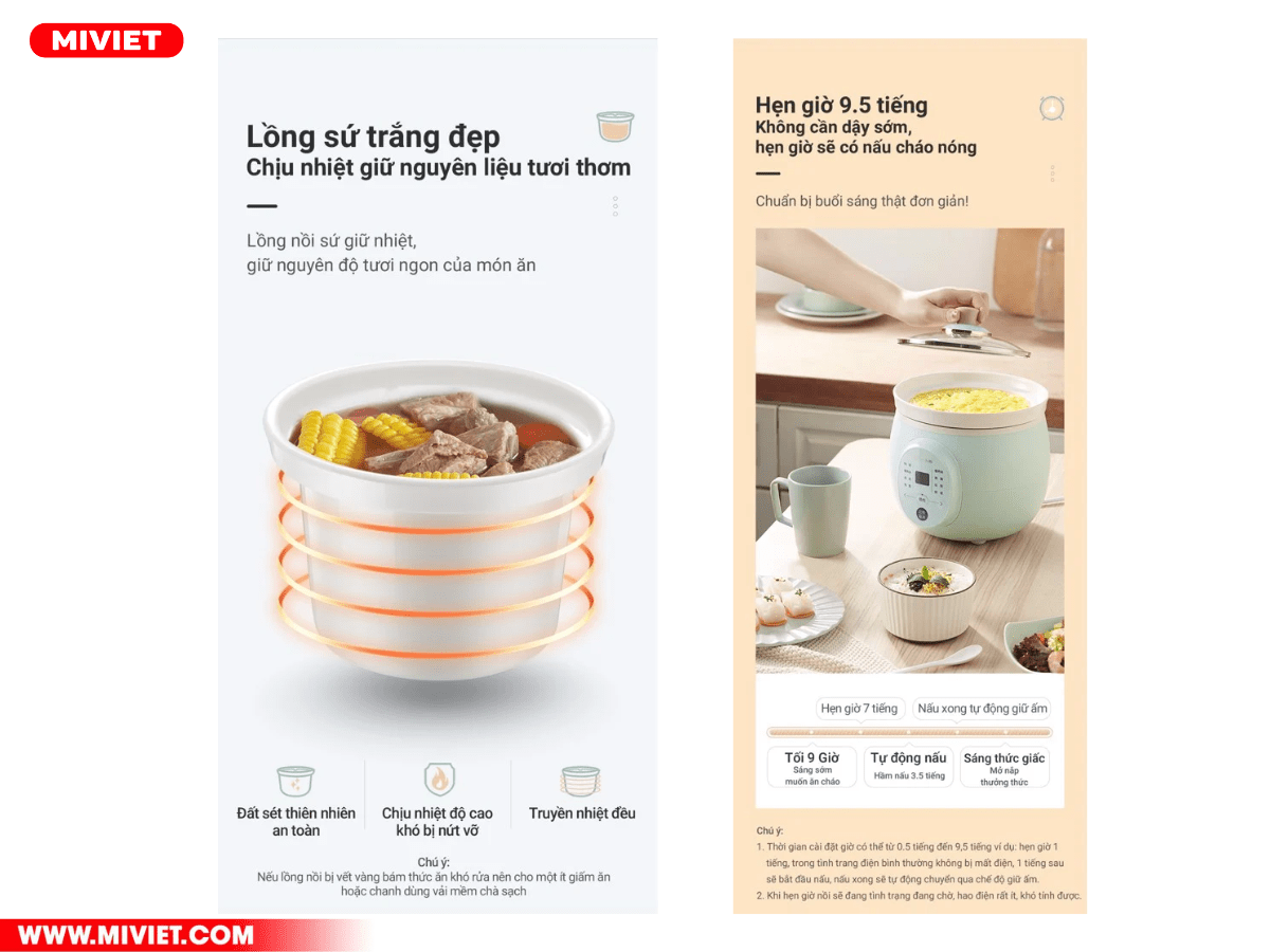 Thiết kế của nồi Nồi Nấu Chậm Bear DDG-D20P1 