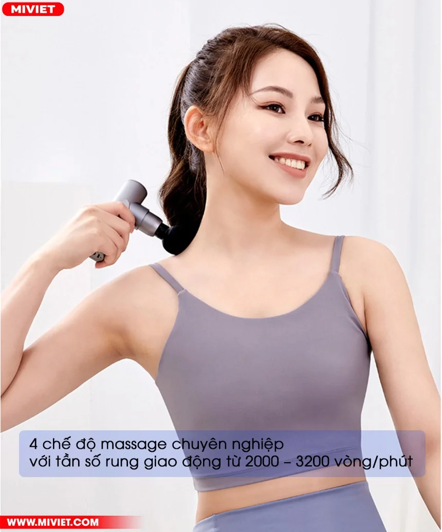 Súng massage cầm tay TriggerPoint Xiaomi Momoda SX319 - Chính hãng 4 chế độ massage chuyên nghiệp