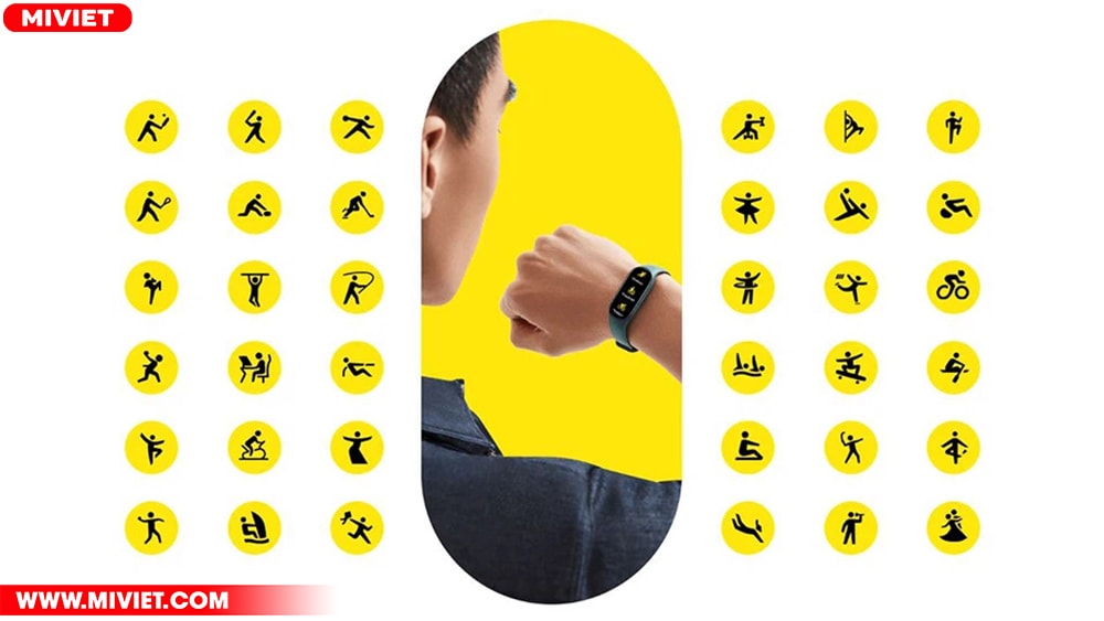 Vòng đeo tay thông minh Xiaomi Mi Band 7 - Phiên bản quốc tế 120 chế độ luyện tập thể thao chuyên nghiệp được tích hợp