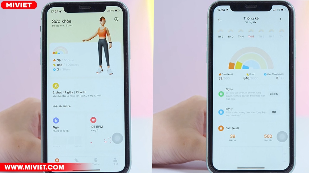 Vòng đeo tay thông minh Xiaomi Mi Band 7 - Phiên bản quốc tế Kết nối với điện thoại qua ứng dụng Zepp Life hoặc Mi Fitness
