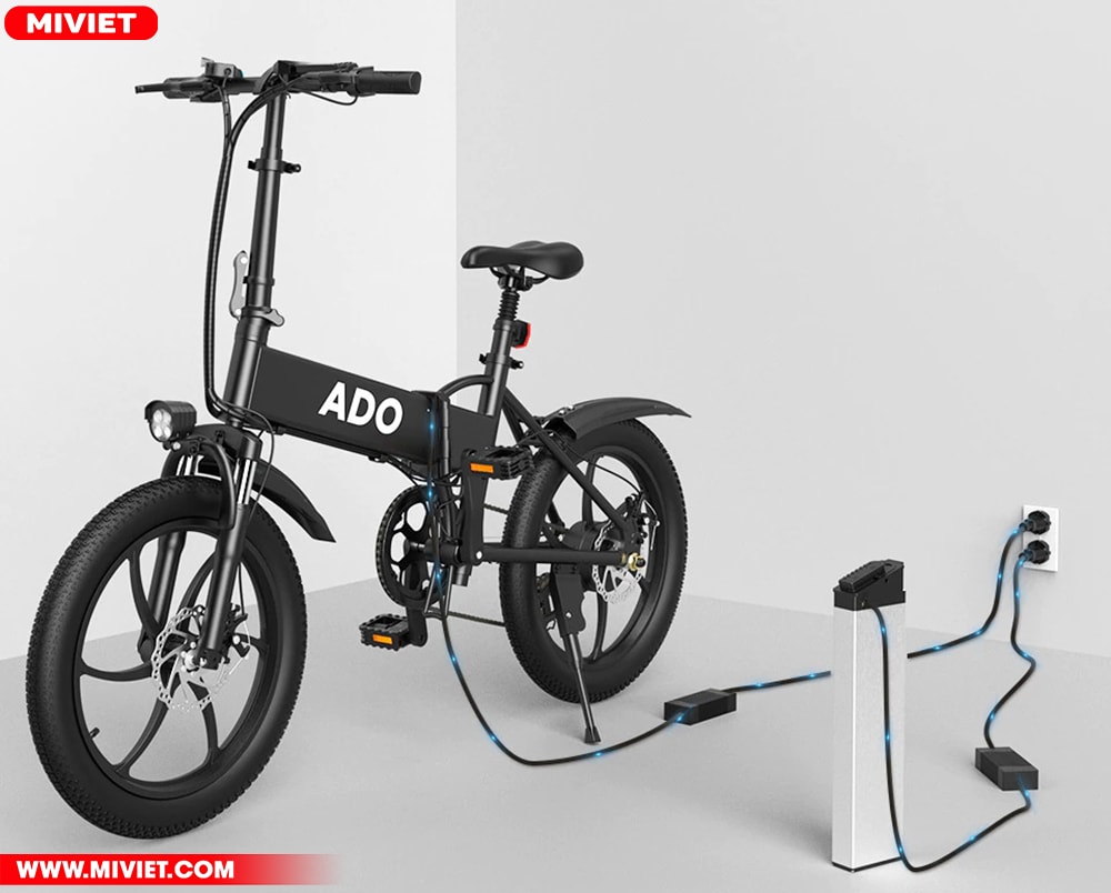 Xe đạp trợ lực điện Ado A20 Lite Viên pin Lithium 10.4AH sạc đầy trong khoảng 6 giờ
