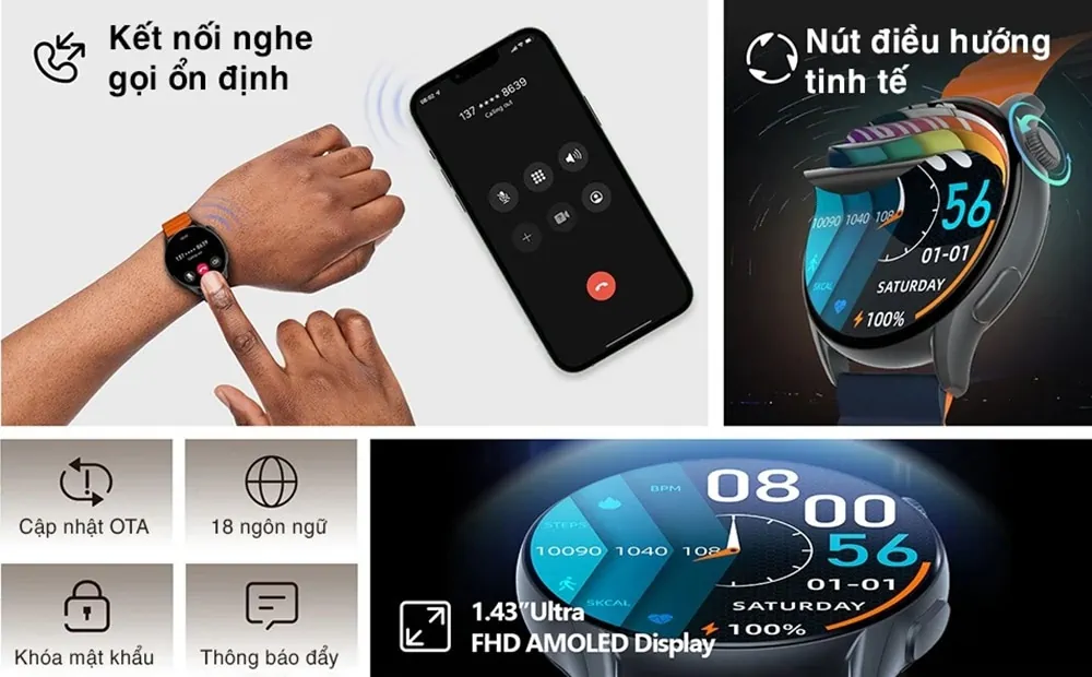 Đồng hồ Kieslect Smart Calling Watch KR Pro Sở hữu hàng loại các công nghệ hiện đại, tính năng cao cấp