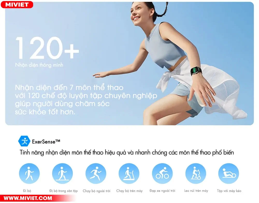 Hỗ trợ rèn luyện sức khỏe với hơn 120 chế độ luyện tập