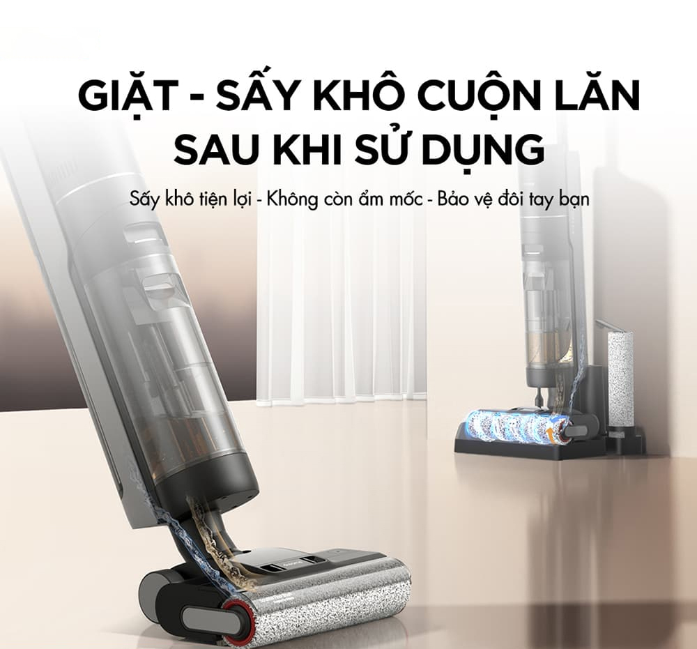 Vệ sinh con lăn và sấy khô tự động