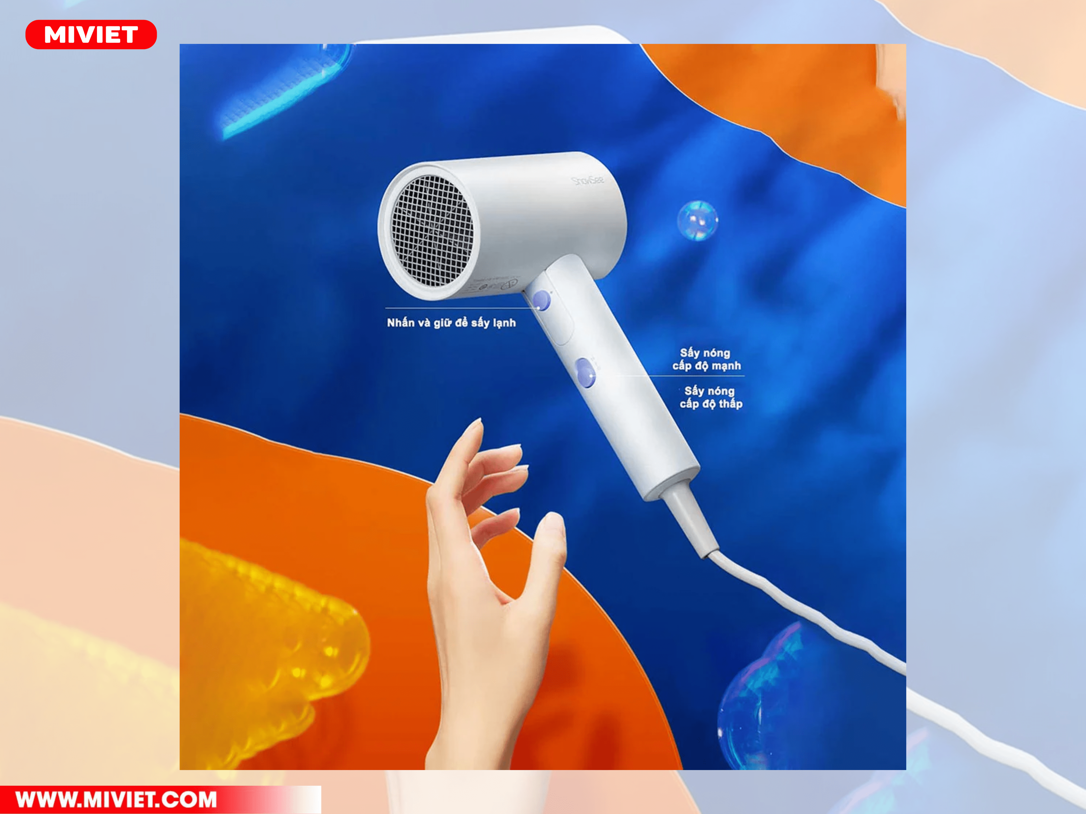 Máy sấy tóc ShowSee A4-W có 2 chế độ sấy nóng lạnh