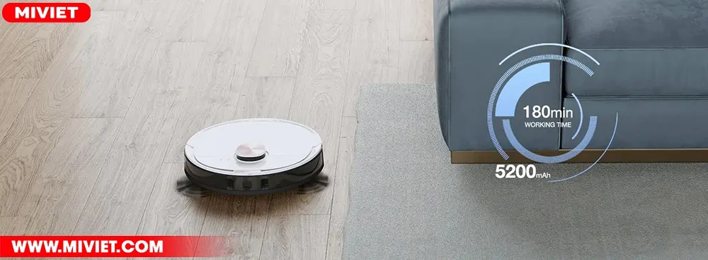 Dung lượng pin lớn đáp ứng diện tích hơn 200m2